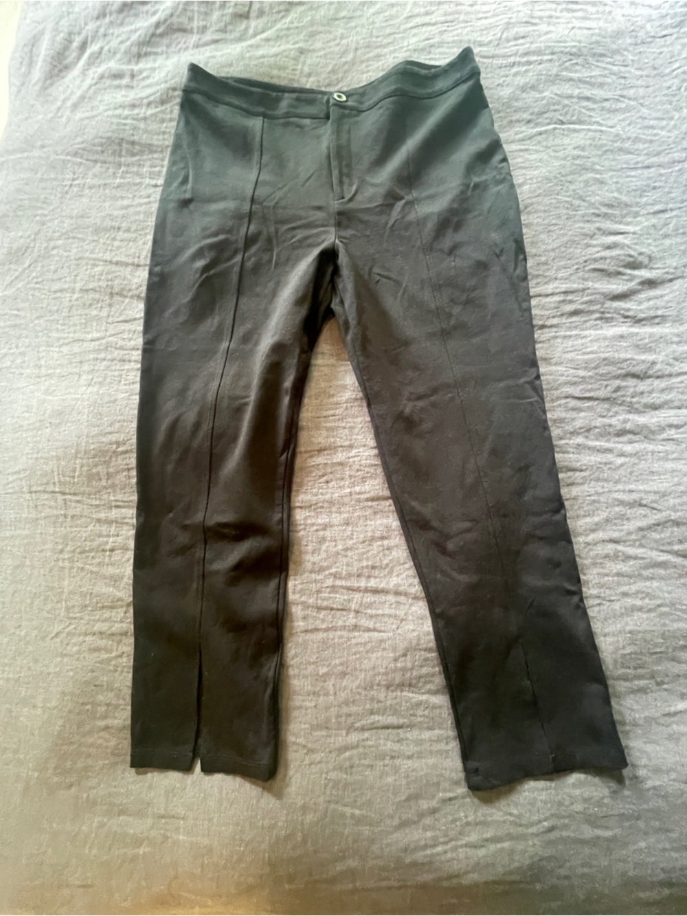 Women's Amadi Anthropologie Slit Front Tapered Pants Trousers - Black - Sz. XL